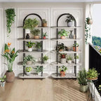 5-Tier Bookshelf, 71 Inch Tall Arched Bookcase, Metal Frame, Freestanding Display Rack, for Bedroom, Living Room