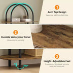 5-Tier Bookshelf, 71 Inch Tall Arched Bookcase, Metal Frame, Freestanding Display Rack, for Bedroom, Living Room