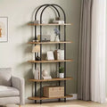 5-Tier Bookshelf, 71 Inch Tall Arched Bookcase, Metal Frame, Freestanding Display Rack, for Bedroom, Living Room