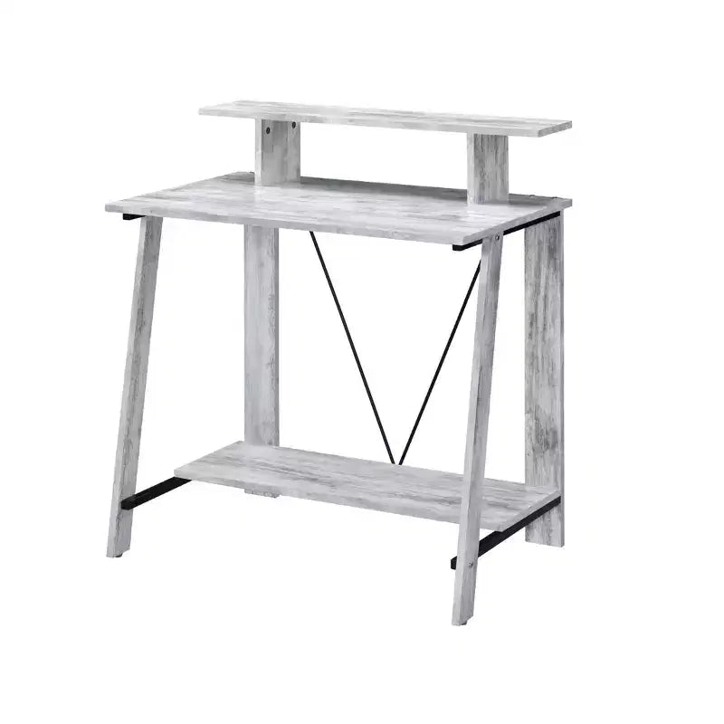 HomeRoots 32 Antiqued White Writing Desk