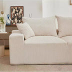 Canapé surdimensionné en forme de L de 279,4 cm, canapé modulaire Cloud avec coussins, canapé en velours côtelé doux sans armature en mousse pour salons, appartements, dortoirs