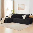 Canapé surdimensionné en forme de L de 279,4 cm, canapé modulaire Cloud avec coussins, canapé en velours côtelé doux sans armature en mousse pour salons, appartements, dortoirs