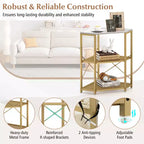Costway Corner Printer Stand with Charging Station Adjustable Metal Mesh Shelf Black/Brown/White