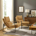 Art Leon Comfortable and Luxury Genuine Leather Accent Lounge Chair
