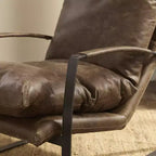 Art Leon Comfortable and Luxury Genuine Leather Accent Lounge Chair