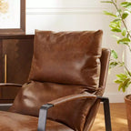 Art Leon Comfortable and Luxury Genuine Leather Accent Lounge Chair
