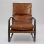 Art Leon Comfortable and Luxury Genuine Leather Accent Lounge Chair