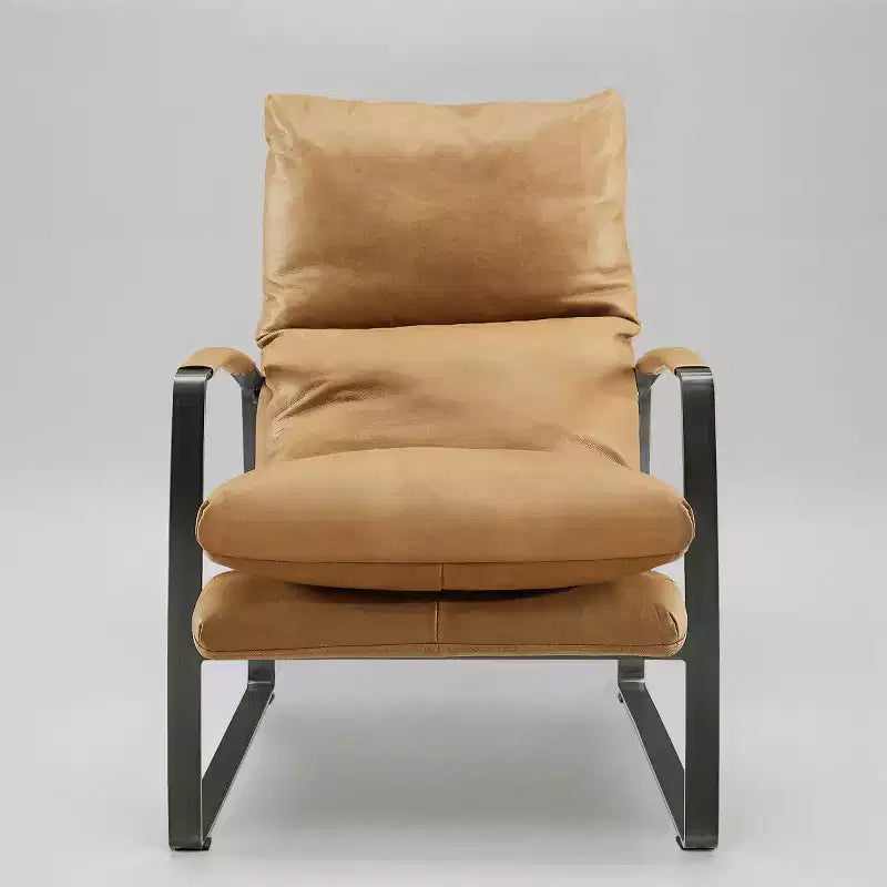 Art Leon Comfortable and Luxury Genuine Leather Accent Lounge Chair