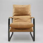 Art Leon Comfortable and Luxury Genuine Leather Accent Lounge Chair