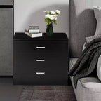 Karl Home 3-Drawer Black Particle Board 25.98in. W Chest of Drawer