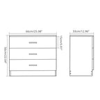 Karl Home 3-Drawer Black Particle Board 25.98in. W Chest of Drawer