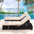 Patio Chaise Lounge Chair, 5-Positions Adjustable Wicker Outdoor Lounge Chairs with Side Table for Poolside, Deck