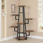 MAYEERTY 43.3-Inch Plant Stand 6 Large Round Panels Sunlight-Friendly High-Low Design
