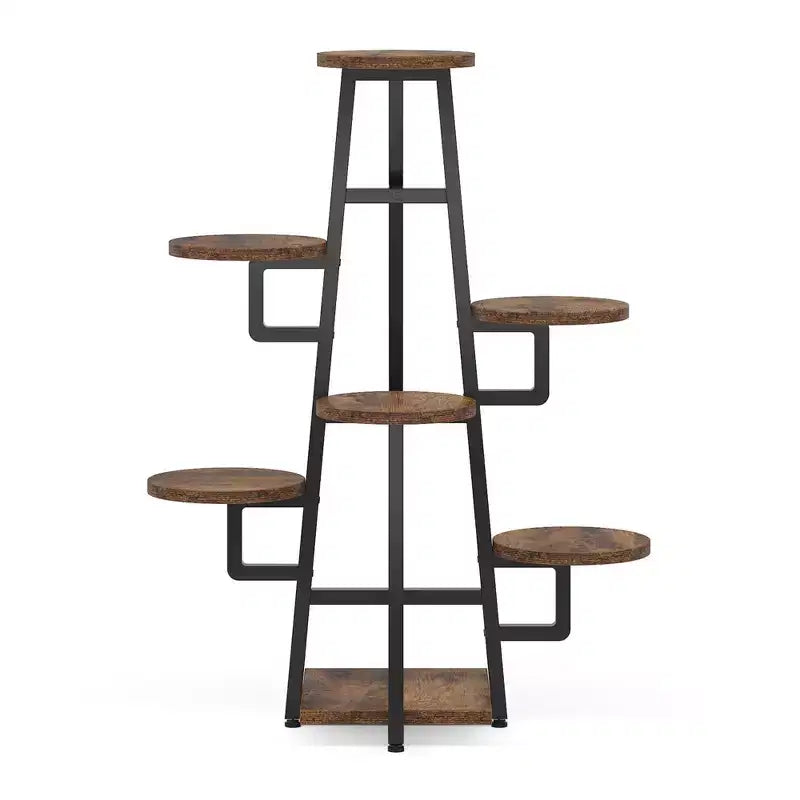 MAYEERTY 43.3-Inch Plant Stand 6 Large Round Panels Sunlight-Friendly High-Low Design