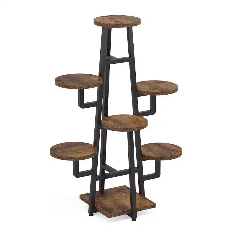 MAYEERTY 43.3-Inch Plant Stand 6 Large Round Panels Sunlight-Friendly High-Low Design