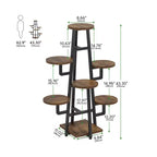MAYEERTY 43.3-Inch Plant Stand 6 Large Round Panels Sunlight-Friendly High-Low Design