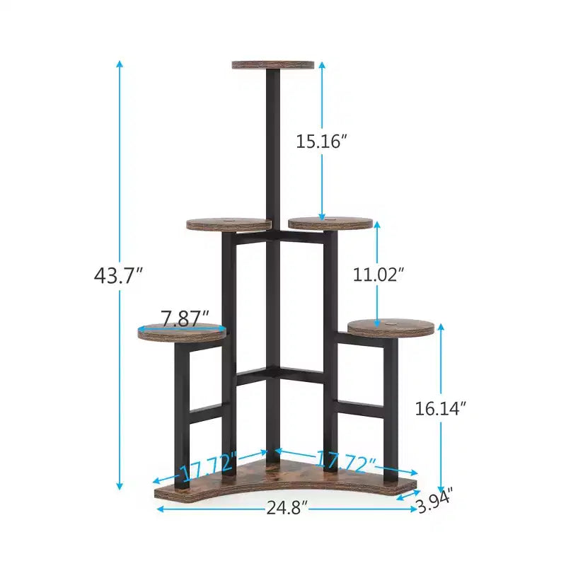 MAYEERTY 43.3-Inch Plant Stand 6 Large Round Panels Sunlight-Friendly High-Low Design