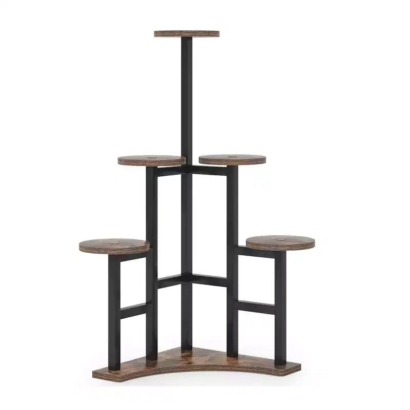 MAYEERTY 43.3-Inch Plant Stand 6 Large Round Panels Sunlight-Friendly High-Low Design