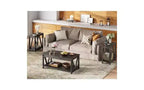 DEXYLLO Tables d'appoint pour salon, lot de 2 avec station de charge, tables d'appoint de canapé avec étagère de rangement ouverte, ensembles de tables d'appoint minces de style ferme