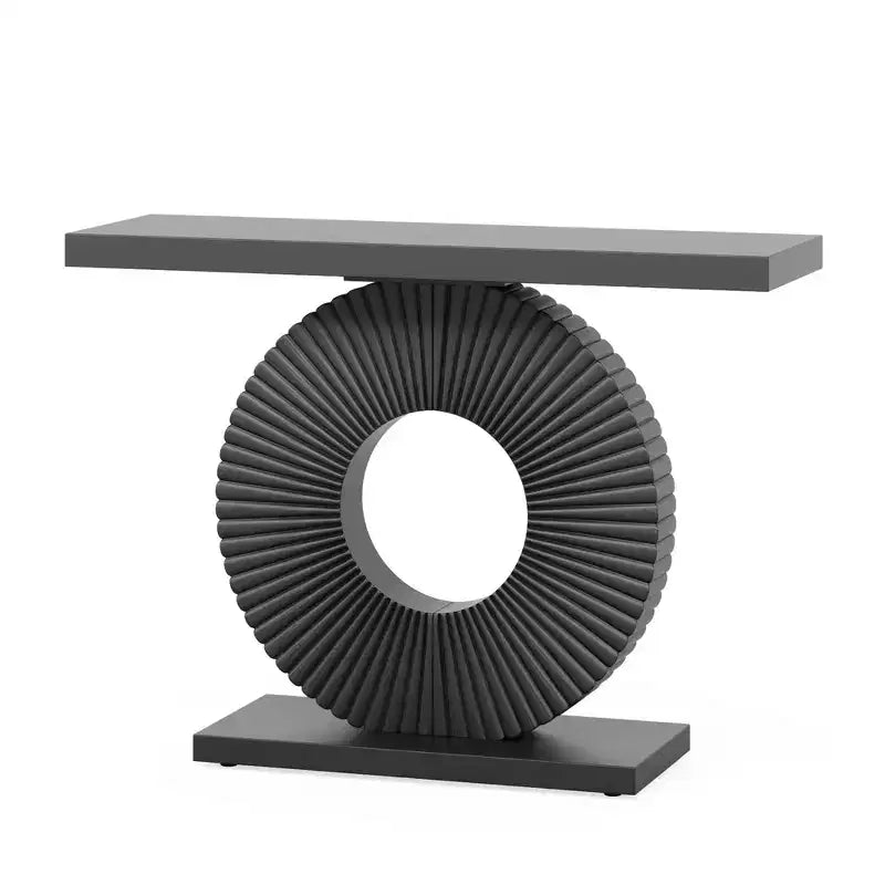 MAYEERTY Table Console de Rangement Élégante et Épurée, Table d'Exposition à Plateau Texturé Abstrait pour Objets de Collection