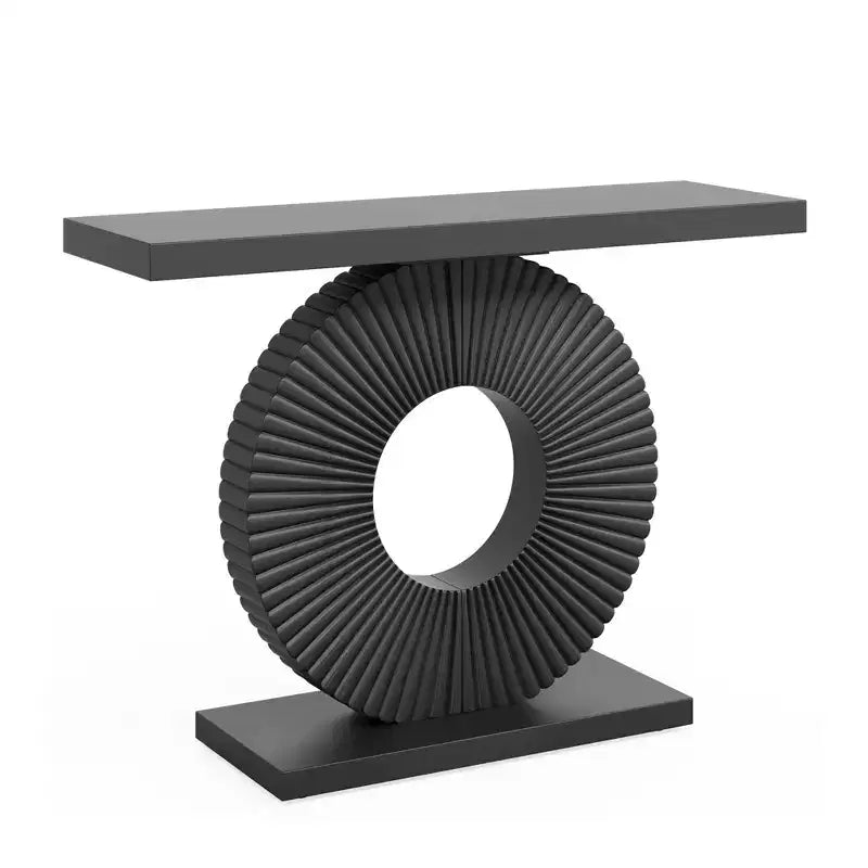 MAYEERTY Table Console de Rangement Élégante et Épurée, Table d'Exposition à Plateau Texturé Abstrait pour Objets de Collection
