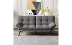 Dyonery Convertible Futon Sofa Bed with Adjustable Backrest & Removable Armrests, Foldable Sleeper Loveseat for Small Space Living Room