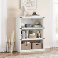 3 Tier Bookcase, Freestanding Wooden Bookshelf Storage Organizer Display Shelf, for Display of Books & Home Decor