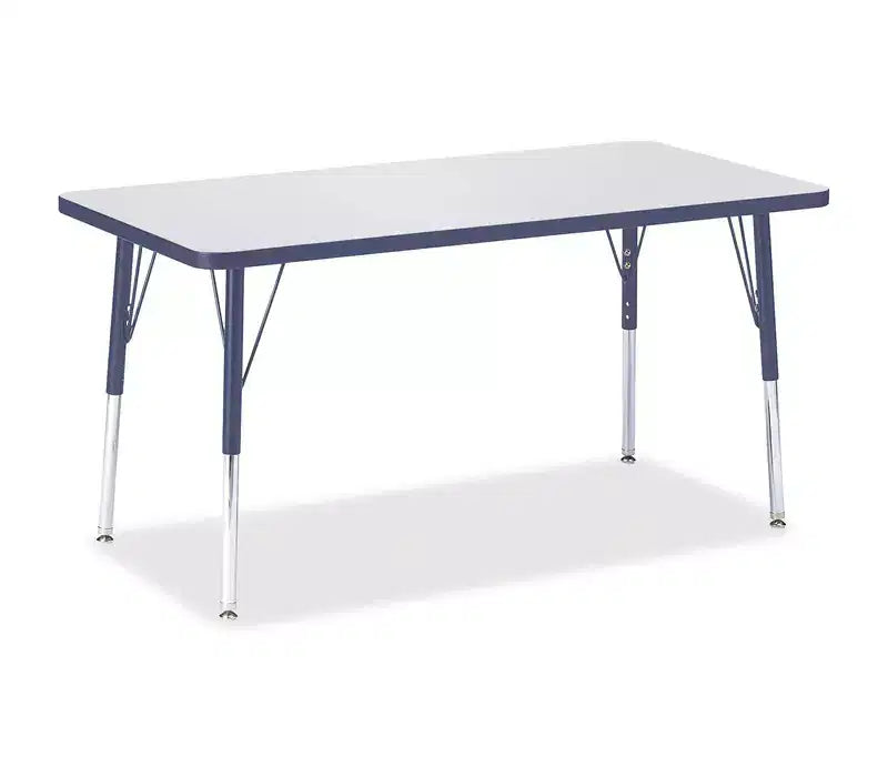 Jonti-Craft Berries Adult Height Color Edge Rectangle Table (24 x 48) in Blue
