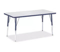 Jonti-Craft Berries Adult Height Color Edge Rectangle Table (24 x 48) in Blue