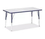 Jonti-Craft Berries Adult Height Color Edge Rectangle Table (24 x 48) in Blue