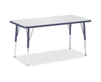 Jonti-Craft Berries Adult Height Color Edge Rectangle Table (24 x 48) in Blue