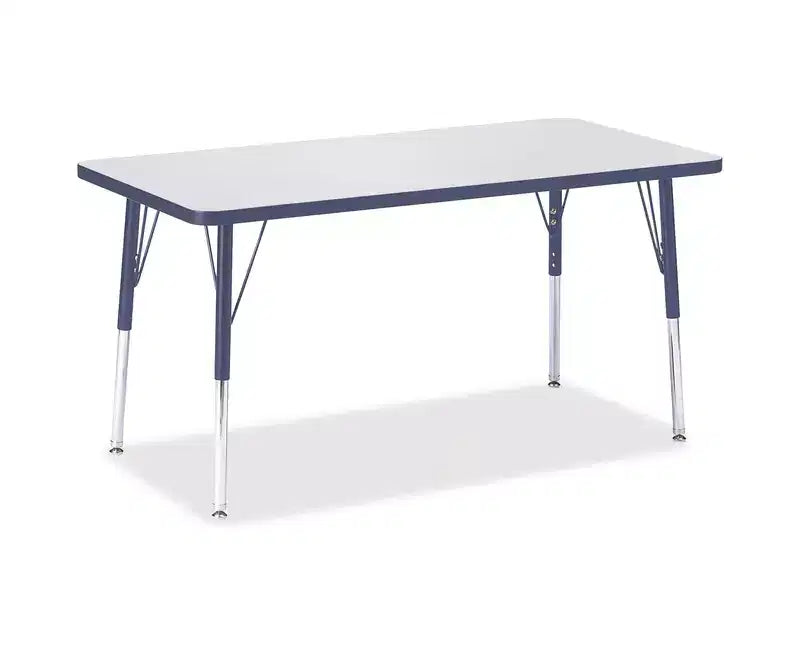 Jonti-Craft Berries Adult Height Color Edge Rectangle Table (24 x 48) in Blue