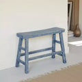 Royal Hampton 33 Wide Bar Height Bench | Trestle Legs with Footrests | Mahogany Wood