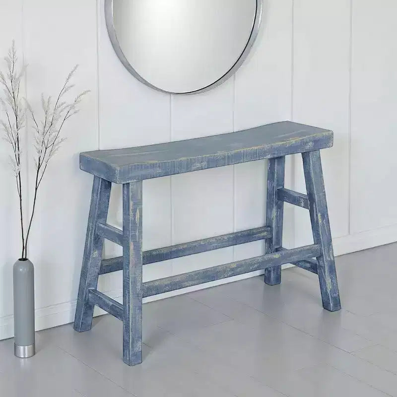 Banc de bar Royal Hampton de 33 pouces de large | Pieds en tréteau avec repose-pieds | Bois d'acajou