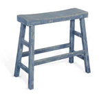 Banc de bar Royal Hampton de 33 pouces de large | Pieds en tréteau avec repose-pieds | Bois d'acajou