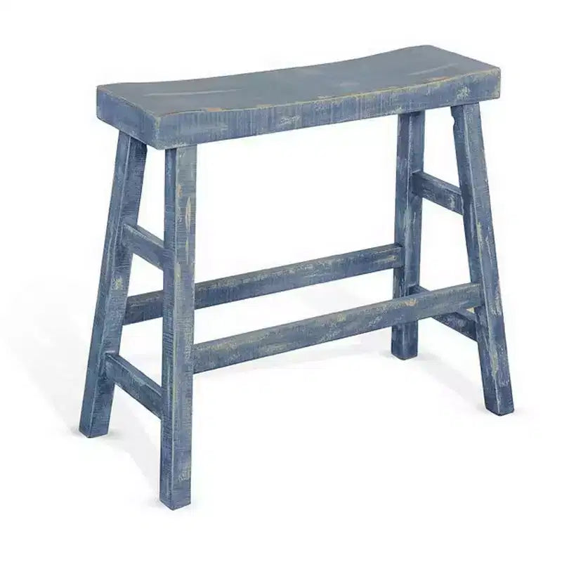 Banc de bar Royal Hampton de 33 pouces de large | Pieds en tréteau avec repose-pieds | Bois d'acajou