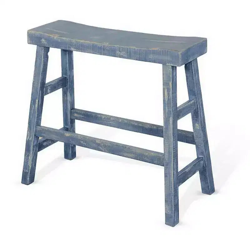 Banc de bar Royal Hampton de 33 pouces de large | Pieds en tréteau avec repose-pieds | Bois d'acajou