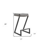 Tabouret de bar sans dossier HomeRoots 26 en similicuir gris et noir et fer forgé à hauteur de comptoir
