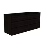 Commode de chambre Okak moderne et élégante avec 6 tiroirs doubles, commode de rangement spacieuse pour salon, couloir, entrée