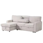 Canapé d'angle de luxe en U Okak avec rangement dissimulé, canapé 3 places rembourré avec 2 porte-gobelets, port USB pour salon, appartement