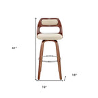 Chaise de bar pivotante HomeRoots 30 en similicuir crème et marron