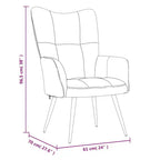 vidaXL Relaxing Chair with Stool - Light Grey Velvet Medium Footrest