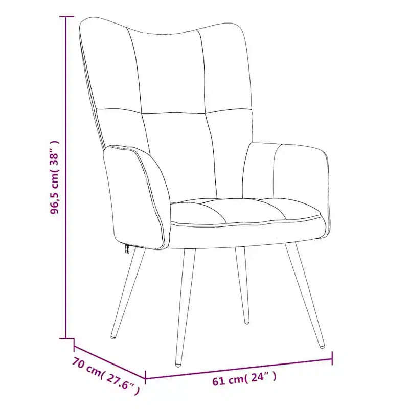 vidaXL Relaxing Chair with Stool - Light Grey Velvet Medium Footrest