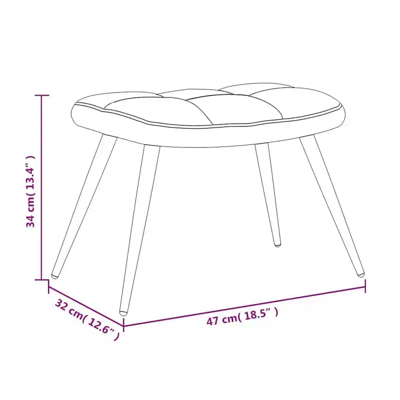 vidaXL Relaxing Chair with Stool - Light Grey Velvet Medium Footrest