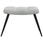vidaXL Relaxing Chair with Stool - Light Grey Velvet Medium Footrest