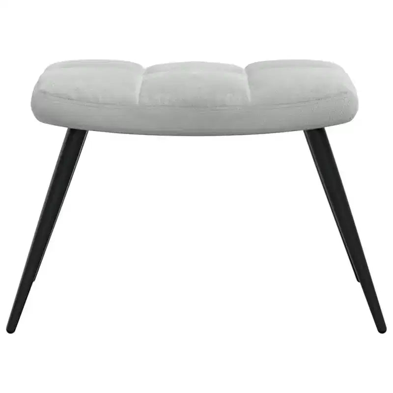 vidaXL Relaxing Chair with Stool - Light Grey Velvet Medium Footrest