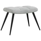 vidaXL Relaxing Chair with Stool - Light Grey Velvet Medium Footrest