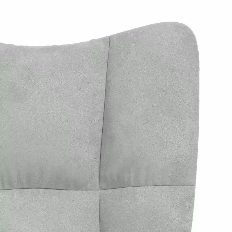 vidaXL Relaxing Chair with Stool - Light Grey Velvet Medium Footrest