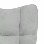 vidaXL Relaxing Chair with Stool - Light Grey Velvet Medium Footrest