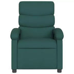 vidaXL Massage Recliner Chair-Manual Adjustable Armchair-Vibration Massage-Dark Green Fabric-Sturdy Frame-Living Room Comfort